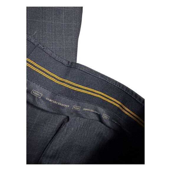HAGGAR Plaid Grey 2-Piece Suit Set Business Casual Formal Blazer & Pants Men 42S - Picture 8 of 10